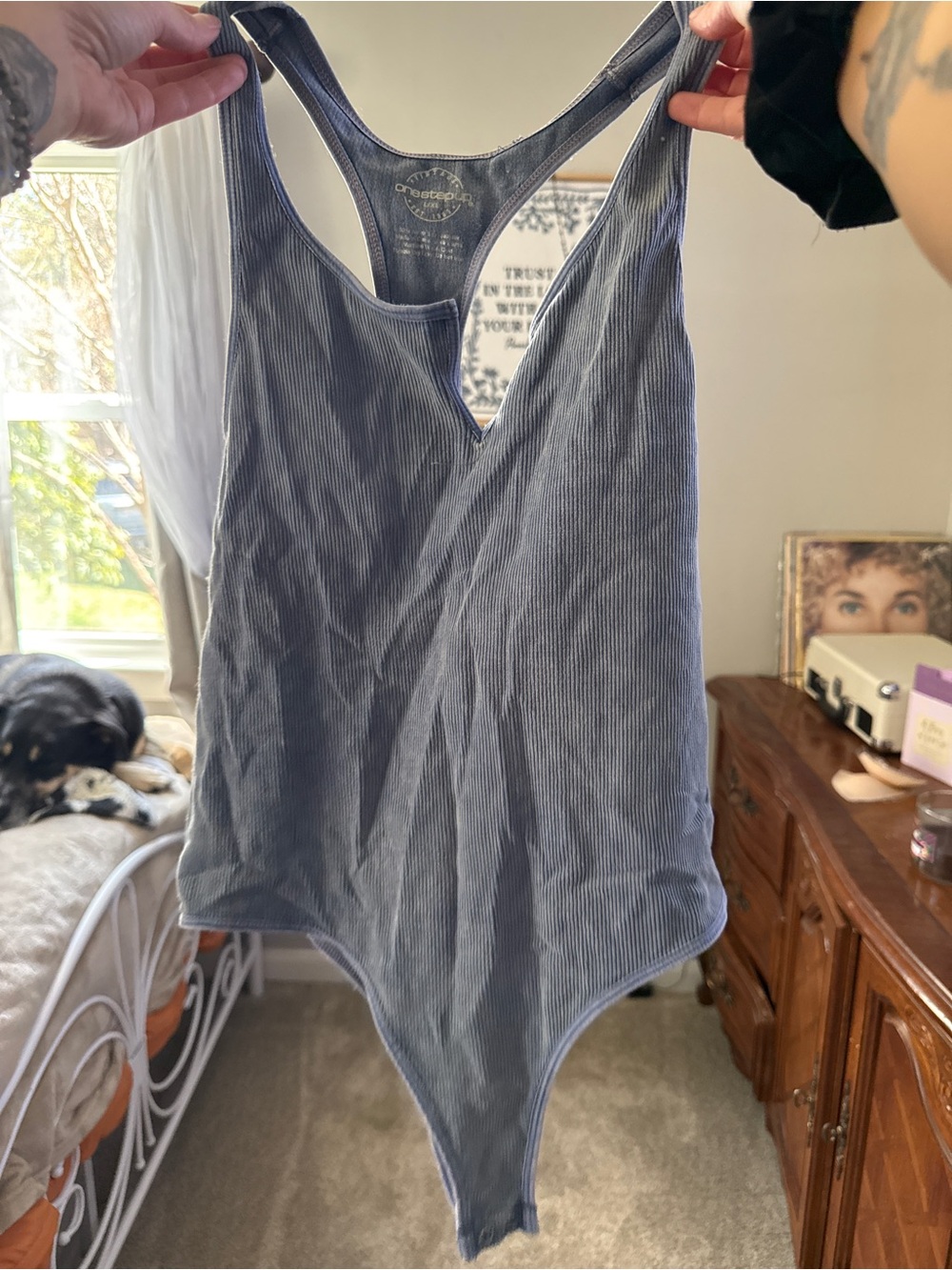Everyday Ribbed Tank- Blue - Picture 4 of 5